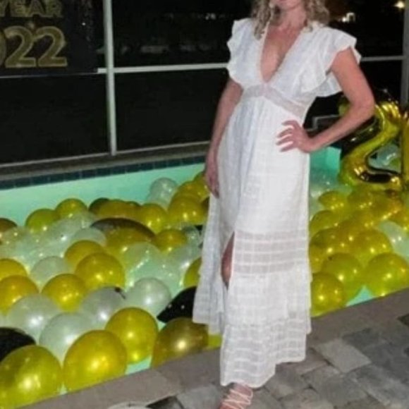 Split Thigh Dress White - Picture 8 of 11